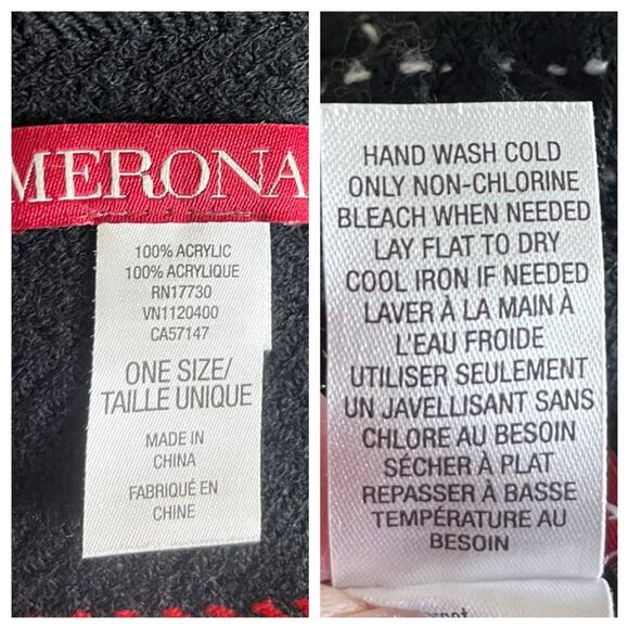 Merona Scarf Wrap Shawl Oblong Fringe Black Red White Plaid Women’s One Size - Picture 11 of 12
